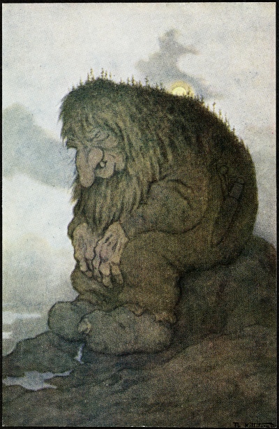 Theodor Kittelsen: «Trollet som satt og grunnet på hvor gammelt det er» (1911).